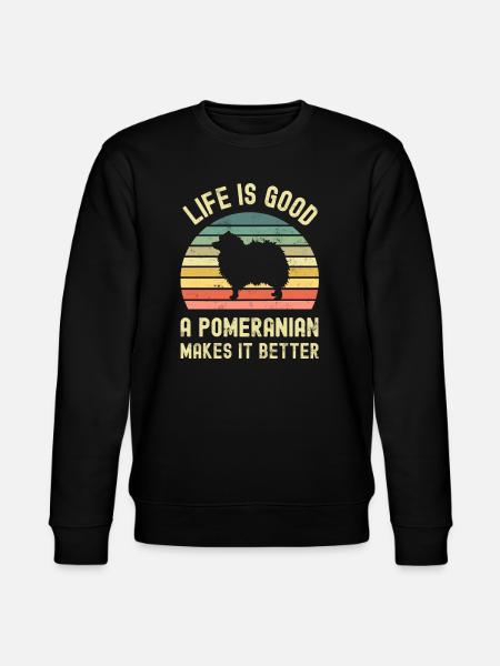 Dog Pomeranian - Stanley/Stella CHANGER Unisex Organic Sweatshirt - black