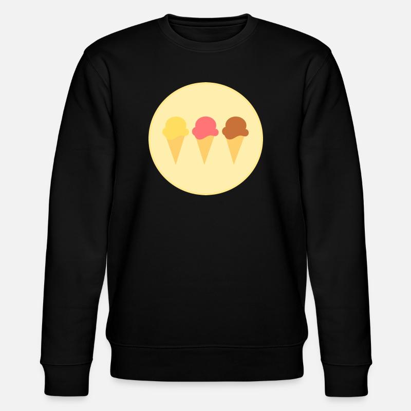 Eis Eiscreme Erdbeereis Vanilleeis Schokoeis - Stanley/Stella Unisex Bio-Sweatshirt CHANGER  - Schwarz
