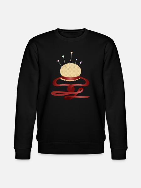 nostalgic pincushion with pins - Stanley/Stella CHANGER Unisex Organic Sweatshirt - black