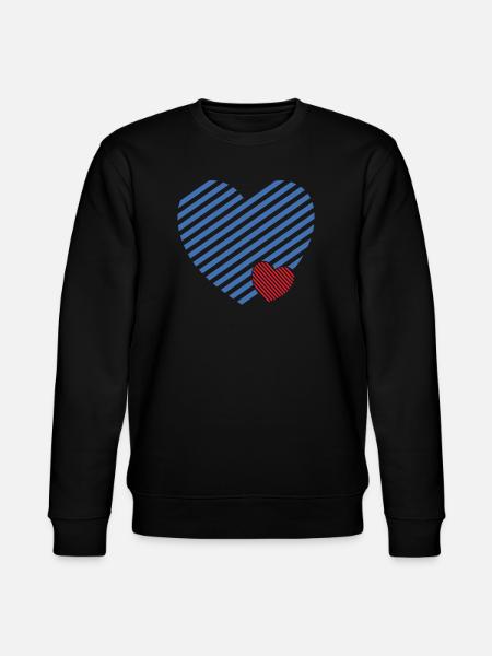 Doppel Herz - Design textile Geschenkidee - Stanley/Stella Unisex Bio-Sweatshirt CHANGER  - Schwarz