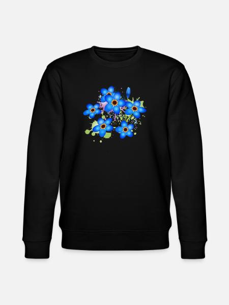 bright blue forget-me-not graffiti - Stanley/Stella CHANGER Unisex Organic Sweatshirt - black