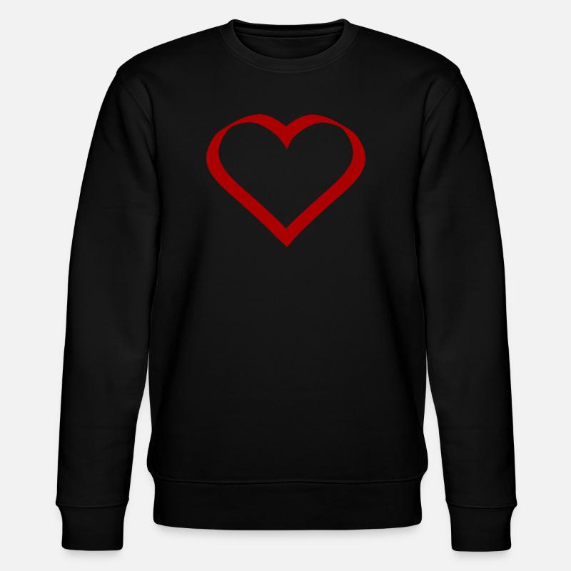 rotes Herz rot Herzen rot Herz - Stanley/Stella Unisex Bio-Sweatshirt CHANGER - Schwarz