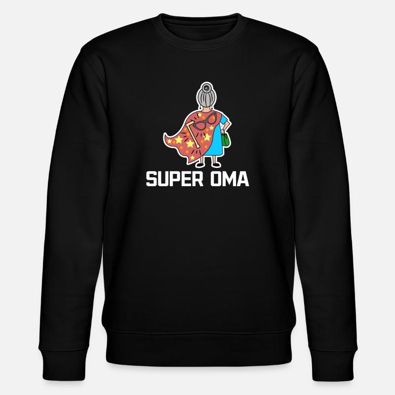 Superoma Brille Großmama Oma Statement Großmutter - Stanley/Stella Unisex Bio-Sweatshirt CHANGER  - Schwarz