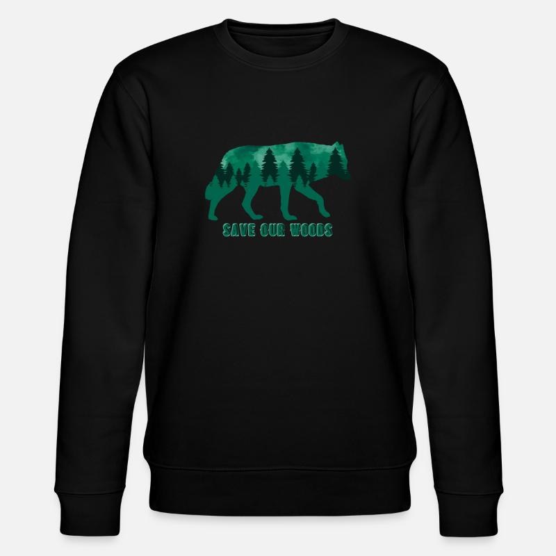 Climate Change Environmental Protection Wolf - Stanley/Stella CHANGER Unisex Organic Sweatshirt - black