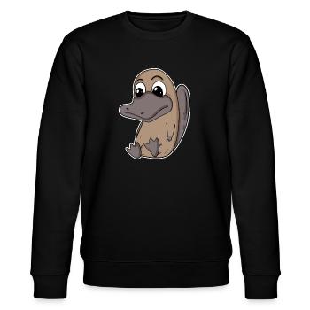 Schnabeltier - Stanley/Stella Unisex Bio-Sweatshirt CHANGER  - Schwarz - Vorne - Nik (191cm) & Marisol (170cm)