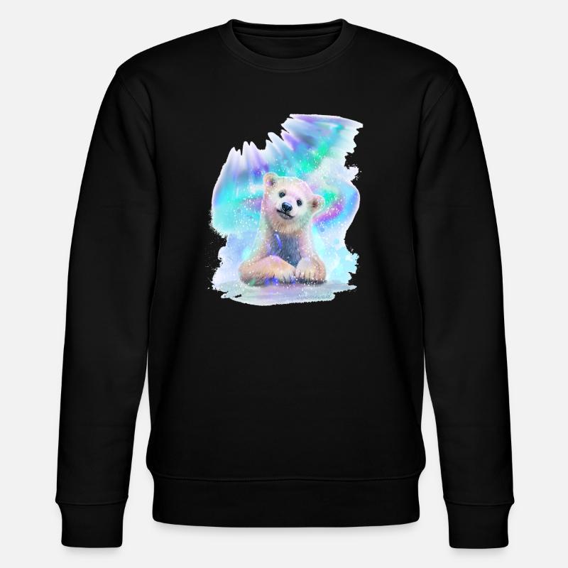 Ours blanc - Sweat bio CHANGER Stanley/Stella Unisexe - noir