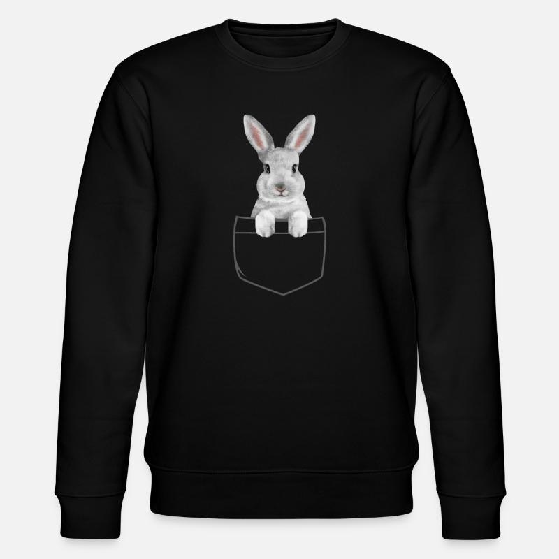 Rabbit Easter Flowers Rabbit Dad - Stanley/Stella CHANGER Unisex Organic Sweatshirt - black