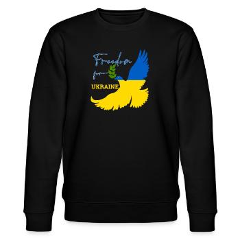 Freiheit für die Ukraine - Stanley/Stella Unisex Bio-Sweatshirt CHANGER  - Schwarz - Vorne - Nik (191cm) & Marisol (170cm)