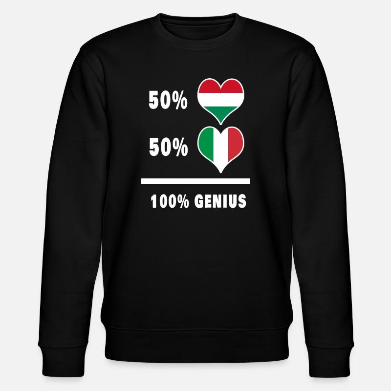 Italien und Ungarn genial / Geschenk - Stanley/Stella Unisex Bio-Sweatshirt CHANGER  - Schwarz