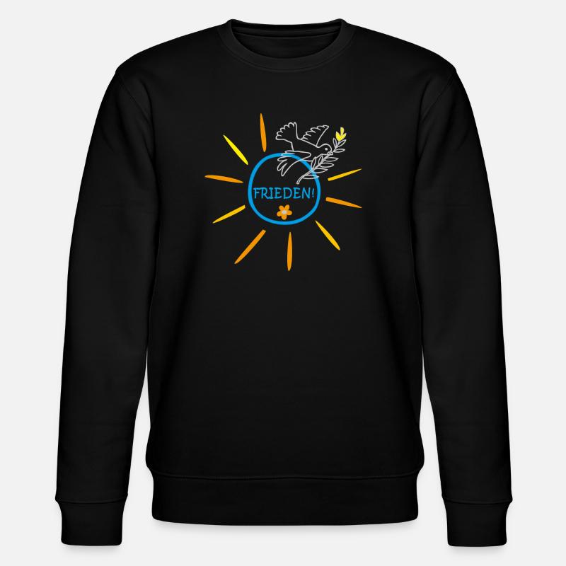 Friedenstaube, Sonne, Frieden, Ukraine - Stanley/Stella Unisex Bio-Sweatshirt CHANGER  - Schwarz