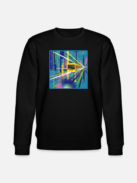 Abstrakte U-Bahn Berlin Graffiti Design - Stanley/Stella Unisex Bio-Sweatshirt CHANGER  - Schwarz