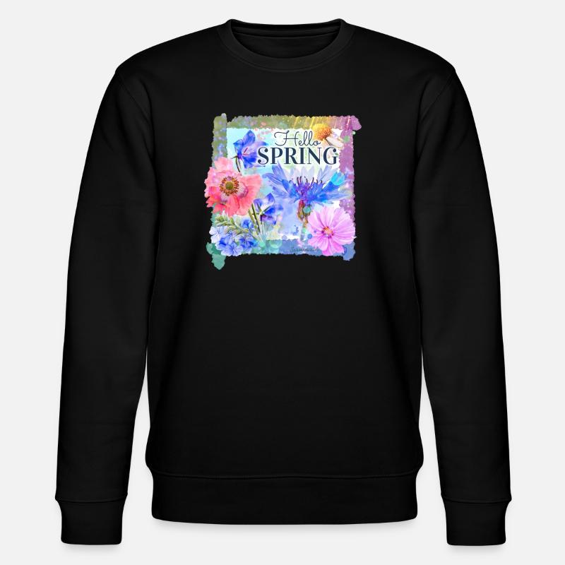 Spring flowers | hello spring - Stanley/Stella CHANGER Unisex Organic Sweatshirt - black