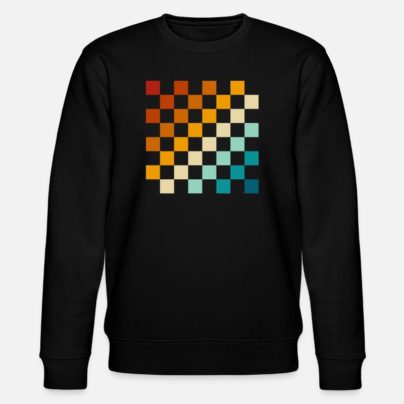 Retro-Schachbrett - Stanley/Stella Unisex Bio-Sweatshirt CHANGER  - Schwarz