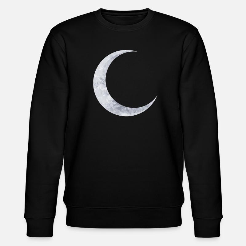 delicate shimmering silver moon - Stanley/Stella CHANGER Unisex Organic Sweatshirt - black