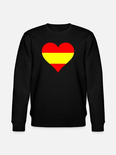 Heart Spain National Colours - Stanley/Stella CHANGER Unisex Organic Sweatshirt - black