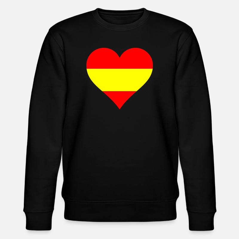 Herz Spanien Landesfarben - Stanley/Stella Unisex Bio-Sweatshirt CHANGER  - Schwarz