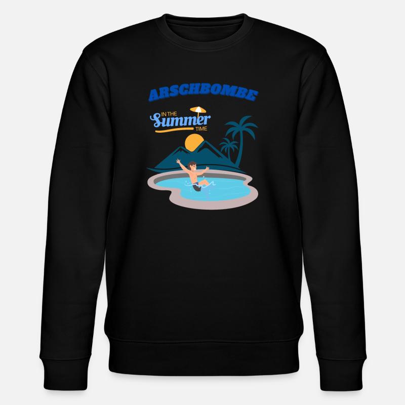 Sommerparadies Poollandschaft - Stanley/Stella Unisex Bio-Sweatshirt CHANGER  - Schwarz