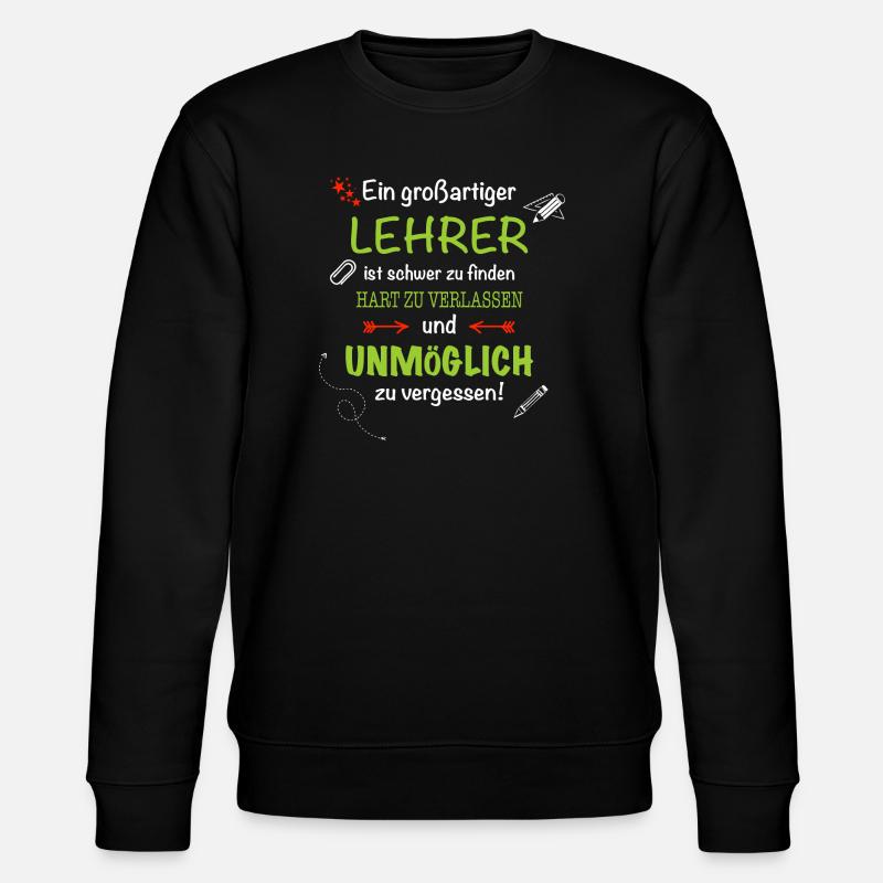Ein großartiger Lehrer... - Stanley/Stella Unisex Bio-Sweatshirt CHANGER  - Schwarz
