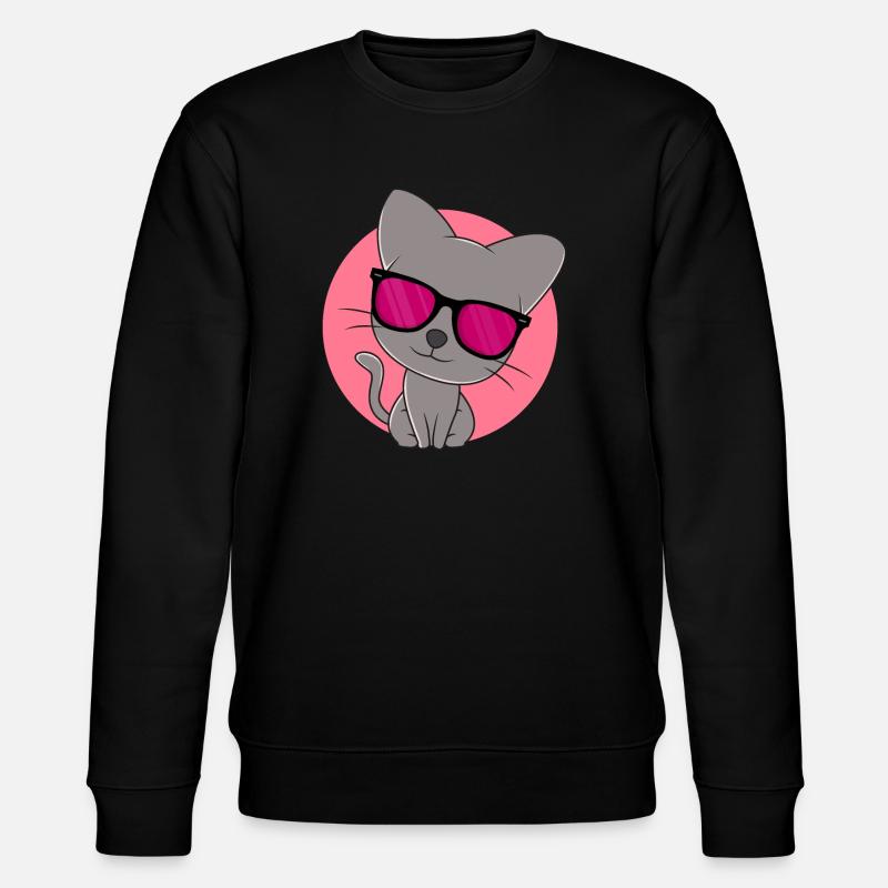 Mignon chaton gris - Sweat bio CHANGER Stanley/Stella Unisexe - noir