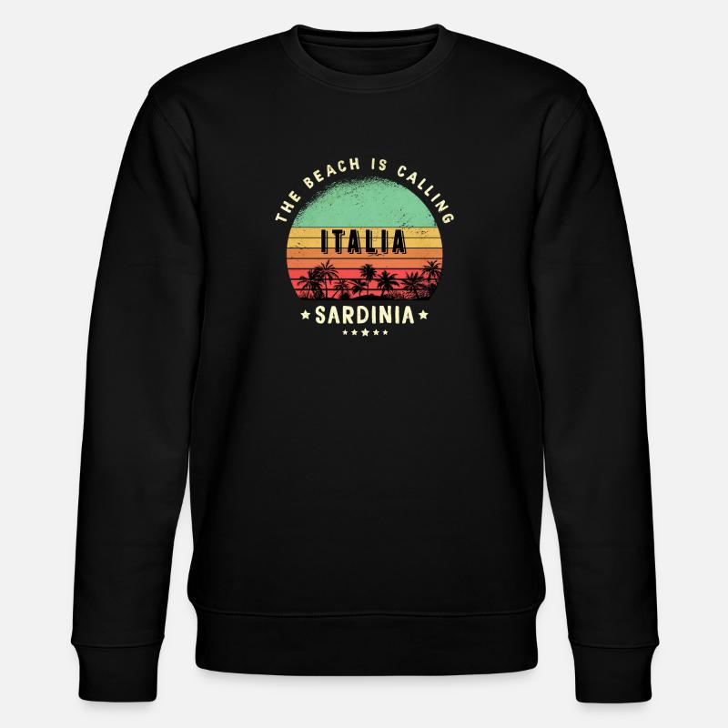 Sardinia Italy beach design - Stanley/Stella CHANGER Unisex Organic Sweatshirt - black