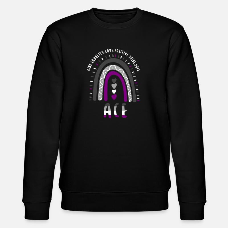 Ace Pride Boho Rainbow - Stanley/Stella CHANGER Unisex Organic Sweatshirt - black