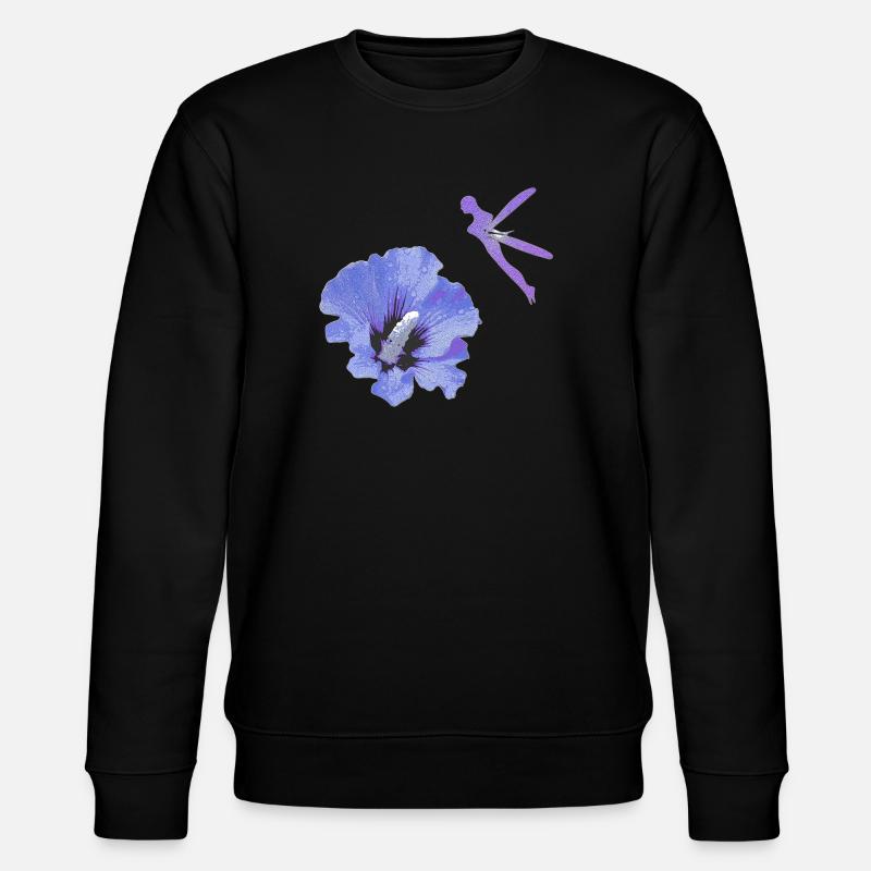 bezaubernde elfen oberteile, Hibiskusblüte - Stanley/Stella Unisex Bio-Sweatshirt CHANGER  - Schwarz