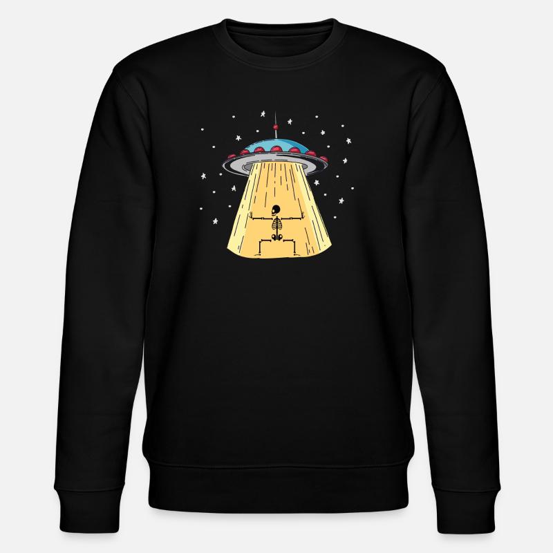 UFO mit Skeleton Lichtinstallation - Stanley/Stella Unisex Bio-Sweatshirt CHANGER  - Schwarz