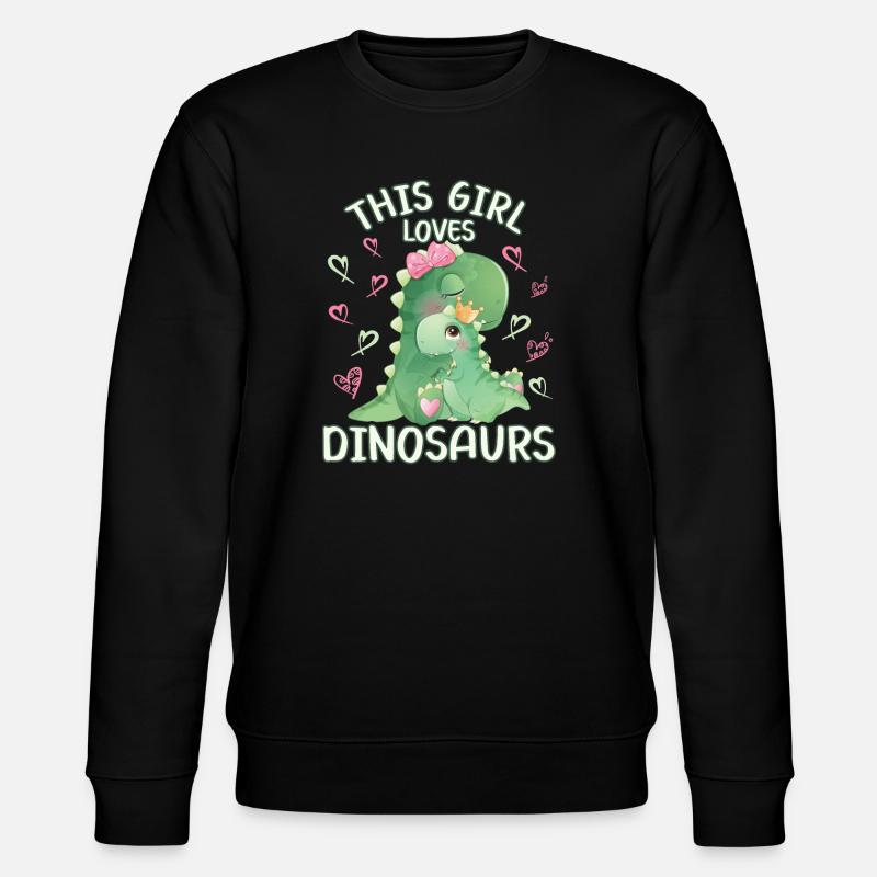 Dieses Maedchen Liebt Dinosaurier - Stanley/Stella Unisex Bio-Sweatshirt CHANGER - Schwarz
