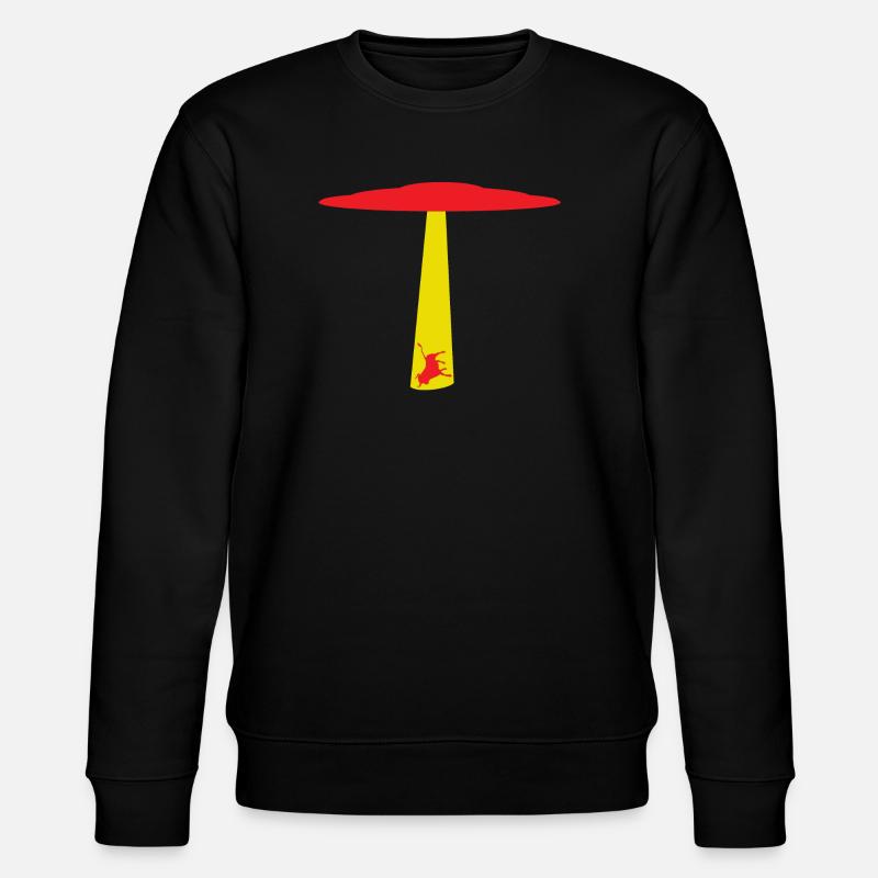UFO-Entführung eines Stieres - Stanley/Stella Unisex Bio-Sweatshirt CHANGER  - Schwarz