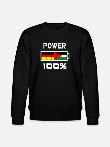 Germany and Palestine Power 100% - Stanley/Stella CHANGER Unisex Organic Sweatshirt - black