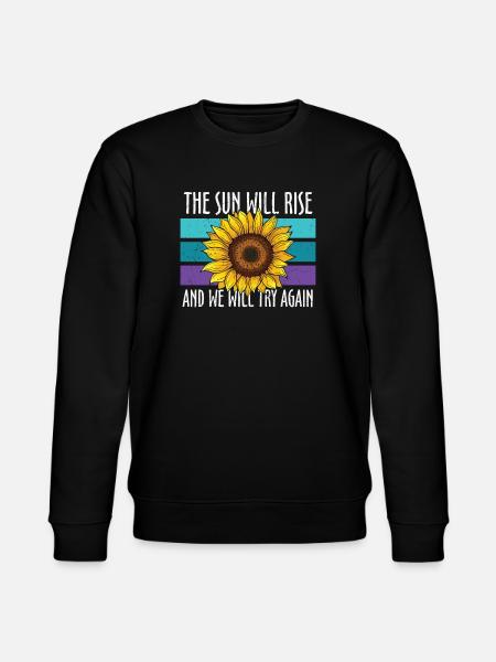 Suicide prevention sunflower - Stanley/Stella CHANGER Unisex Organic Sweatshirt - black