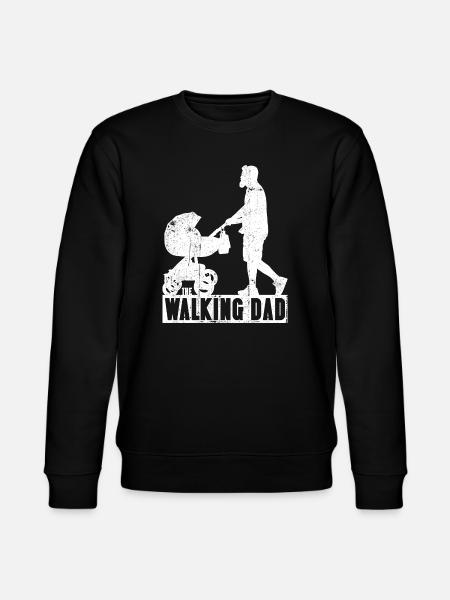 Walking Dad Silhouette with Stroller - Stanley/Stella CHANGER Unisex Organic Sweatshirt - black
