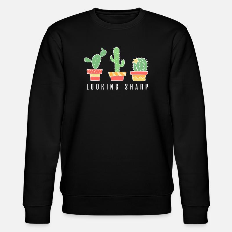 Looking Sharp Cactus - Stanley/Stella CHANGER Unisex Organic Sweatshirt - black