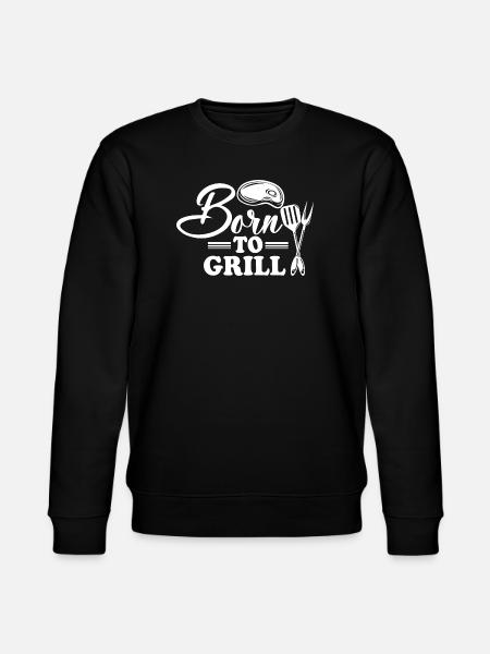 Nacido para asar a la parrilla con cuchillo y tenedor - Sudadera ecológica unisex CHANGER de Stanley/Stella - negro