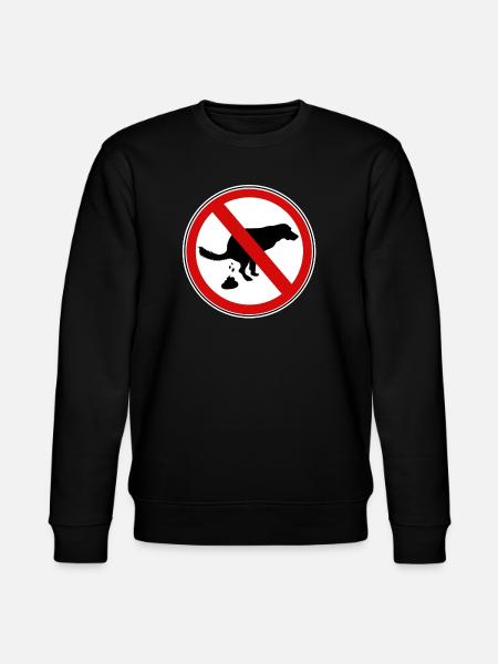 Hunde scheiße Verbotsschild - Stanley/Stella Unisex Bio-Sweatshirt CHANGER - Schwarz