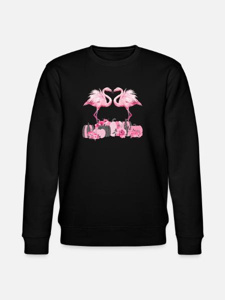 Autumn Flamingo Thanksgiving Pumpkin - Stanley/Stella CHANGER Unisex Organic Sweatshirt - black