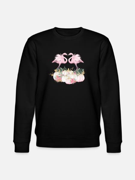 Autumn Flamingo Thanksgiving Pumpkin - Stanley/Stella CHANGER Unisex Organic Sweatshirt - black