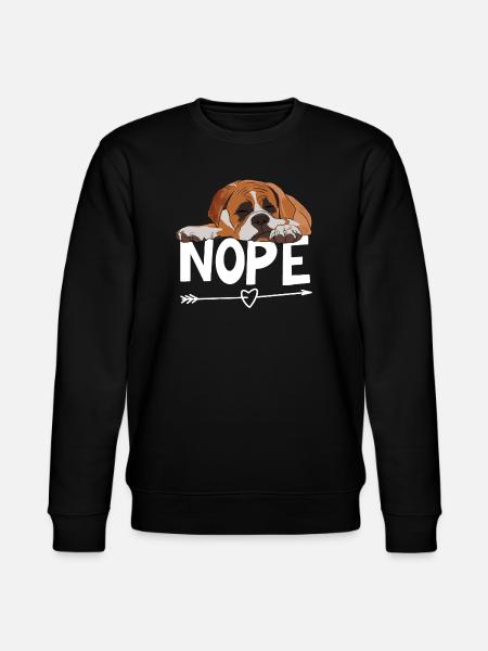 Boxer Dog Nope - Stanley/Stella CHANGER Unisex Organic Sweatshirt - black
