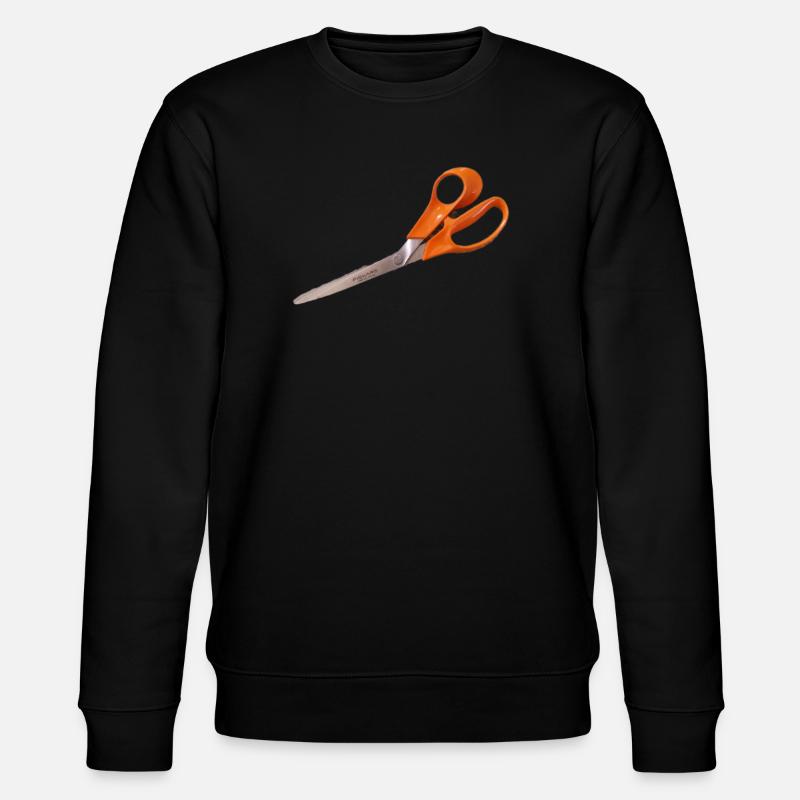 Orange Schere - Stanley/Stella Unisex Bio-Sweatshirt CHANGER  - Schwarz