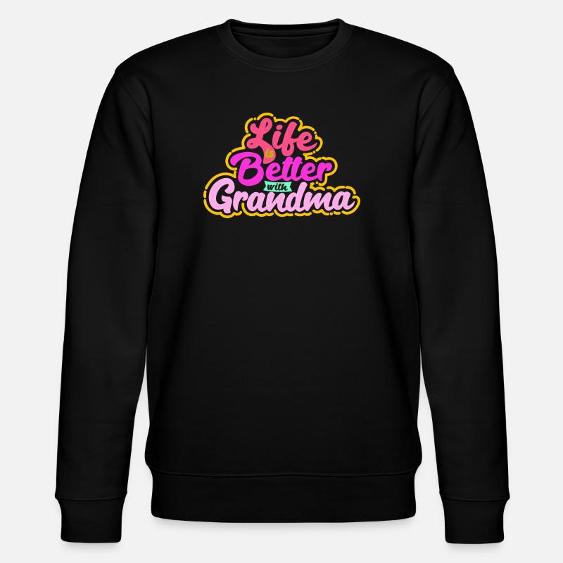 Enkelkind Oma Statement Großmutter Lieblingsoma - Stanley/Stella Unisex Bio-Sweatshirt CHANGER  - Schwarz