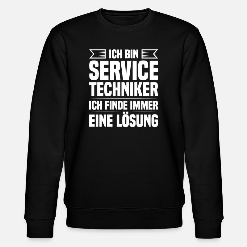 Servicetechniker Support Lösung Spruch Service - Stanley/Stella Unisex Bio-Sweatshirt CHANGER  - Schwarz