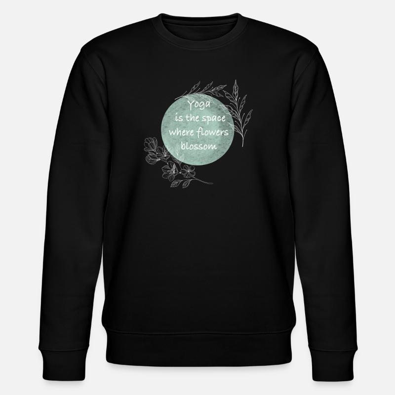 Yoga Raum Blumenblüte - Stanley/Stella Unisex Bio-Sweatshirt CHANGER  - Schwarz