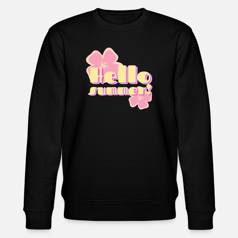 Hallo Sommer-Retro-Pastellblumen - Stanley/Stella Unisex Bio-Sweatshirt CHANGER  - Schwarz