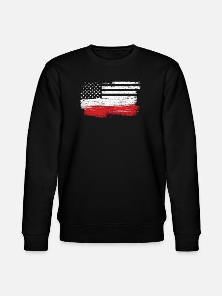 Brushed U.S. Flag Art - Stanley/Stella CHANGER Unisex Organic Sweatshirt - black