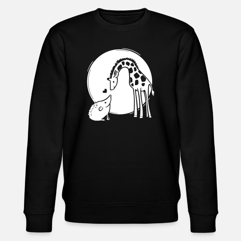 Giraffe and Hedgehog Love - Stanley/Stella CHANGER Unisex Organic Sweatshirt - black