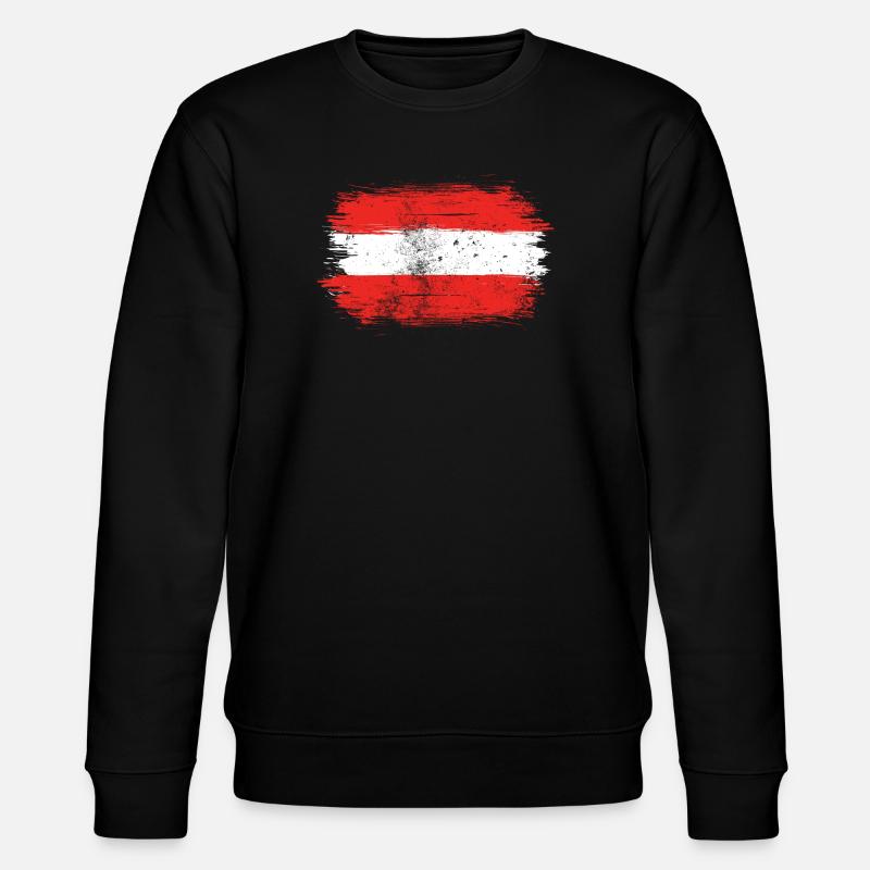Rot-Weiß-Rote Pinselfahne - Stanley/Stella Unisex Bio-Sweatshirt CHANGER  - Schwarz