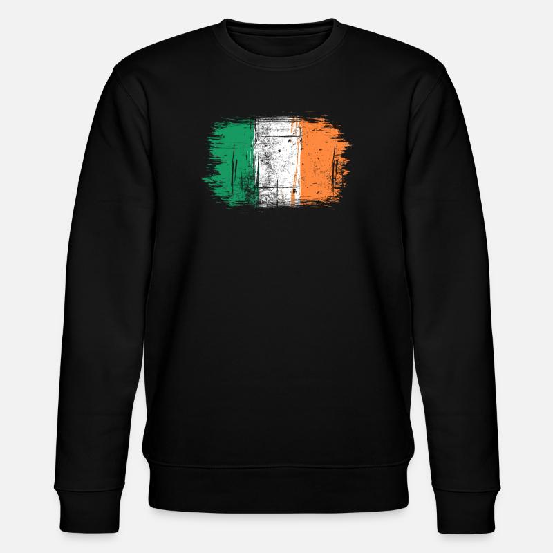 Pinselstrich der irischen Flagge - Stanley/Stella Unisex Bio-Sweatshirt CHANGER  - Schwarz