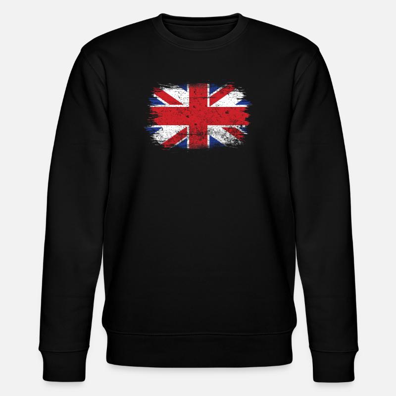 Pinselstrich Union Jack Flagge - Stanley/Stella Unisex Bio-Sweatshirt CHANGER  - Schwarz