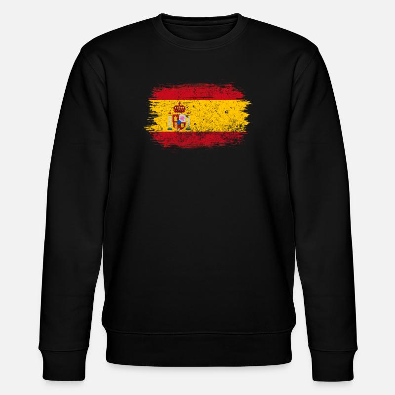 Pinselstrich-Emblem der spanischen Flagge - Stanley/Stella Unisex Bio-Sweatshirt CHANGER  - Schwarz