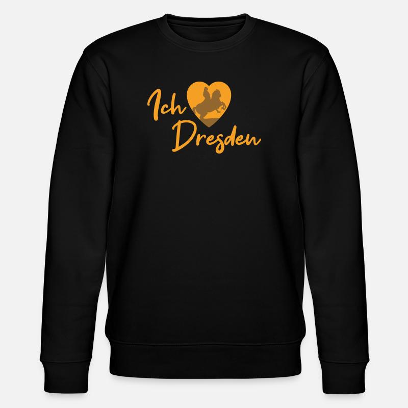 Ich liebe Dresden - Schriftzug - Stanley/Stella Unisex Bio-Sweatshirt CHANGER  - Schwarz